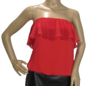 Bebe Red Tassel Top